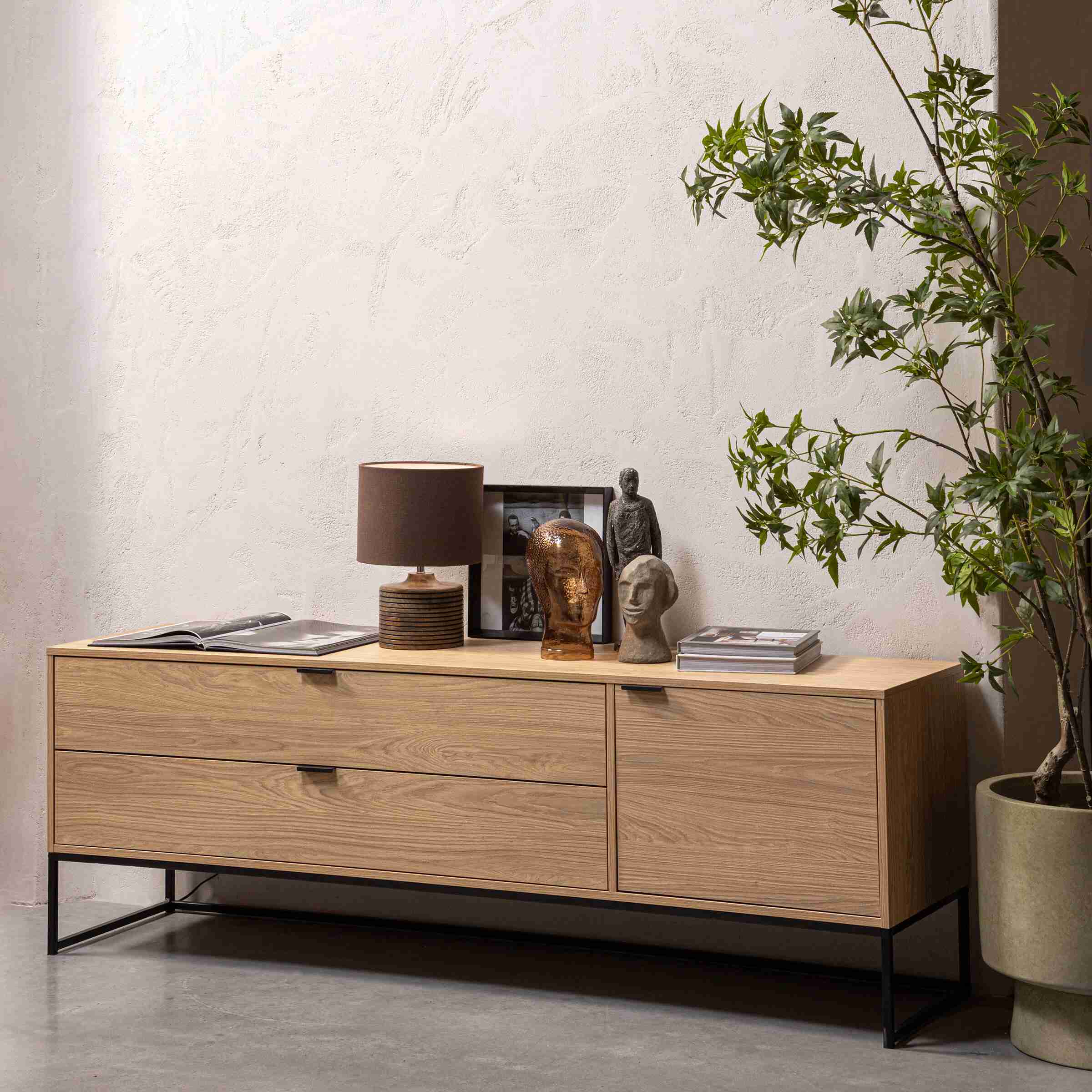 WOOOD TV-meubel Silas Eiken, 180cm - Naturel - Exclusive