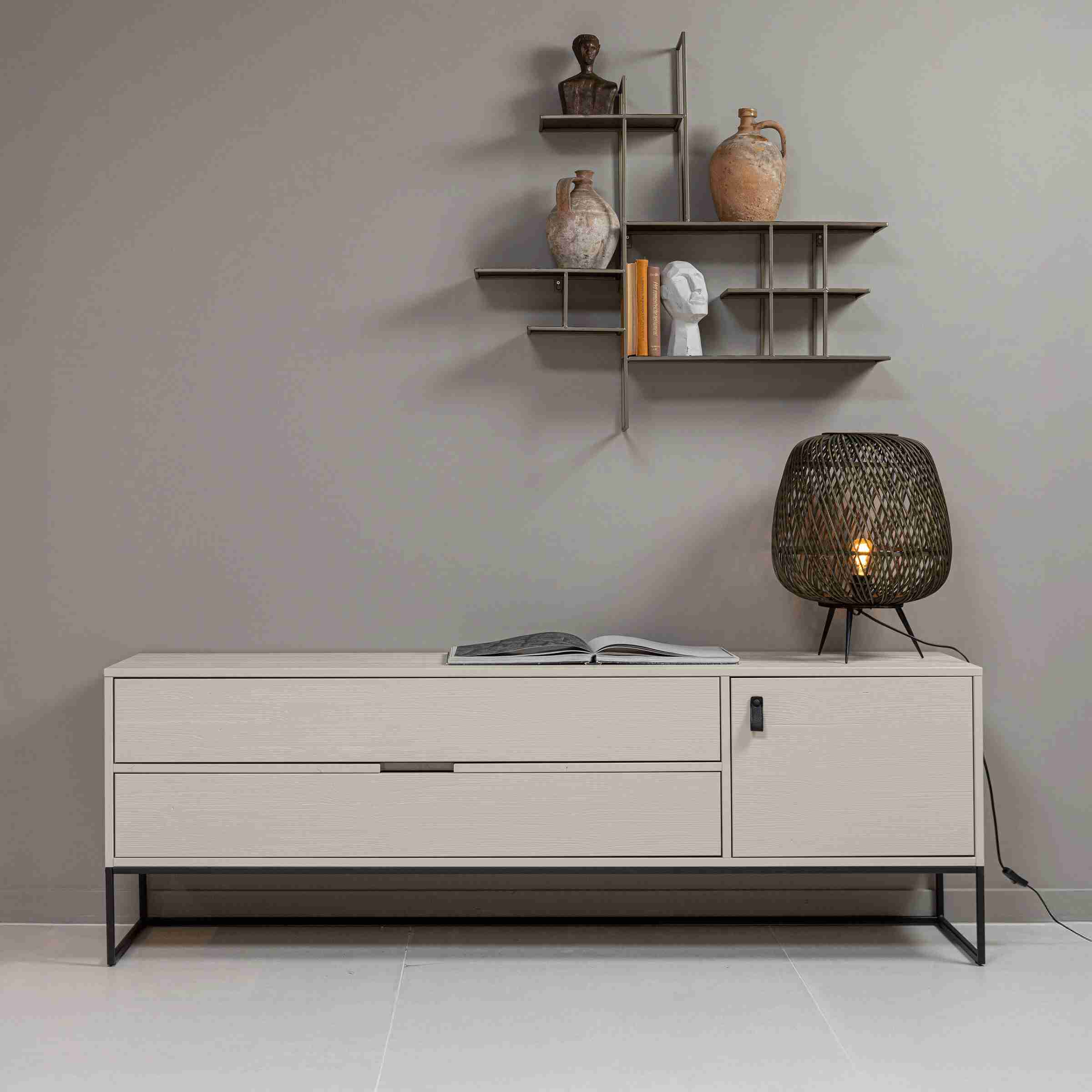 WOOOD TV-meubel Silas Grenen, 180cm - Dust