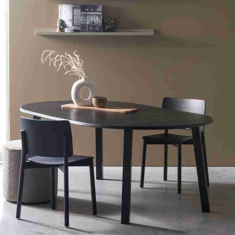 WOOOD Uitschuifbare Ronde Eettafel Lange Jan Eiken, 120-200 x 120cm - blacknight - Exclusive