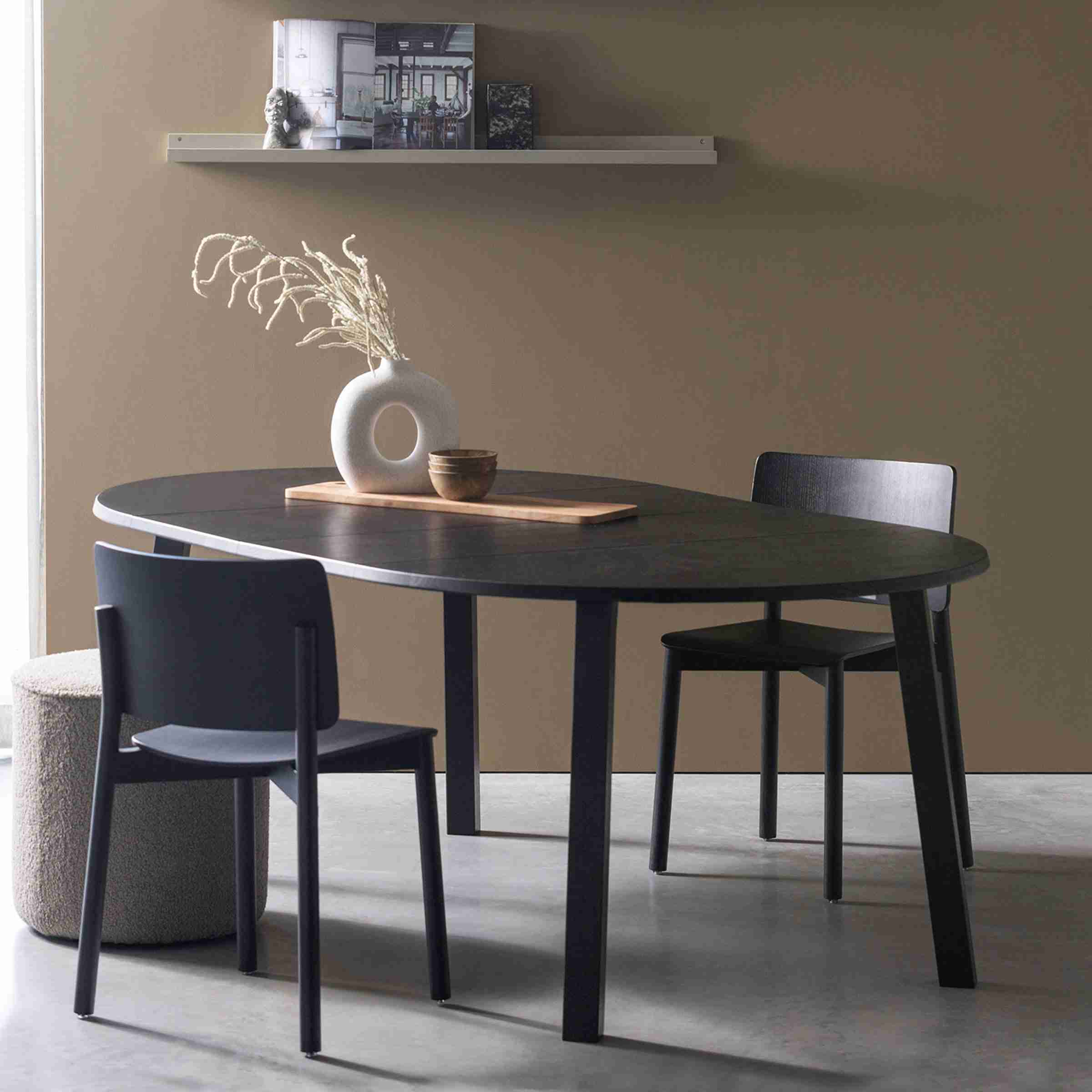 WOOOD Uitschuifbare Ronde Eettafel Lange Jan Eiken, 120-200 x 120cm - blacknight - Exclusive