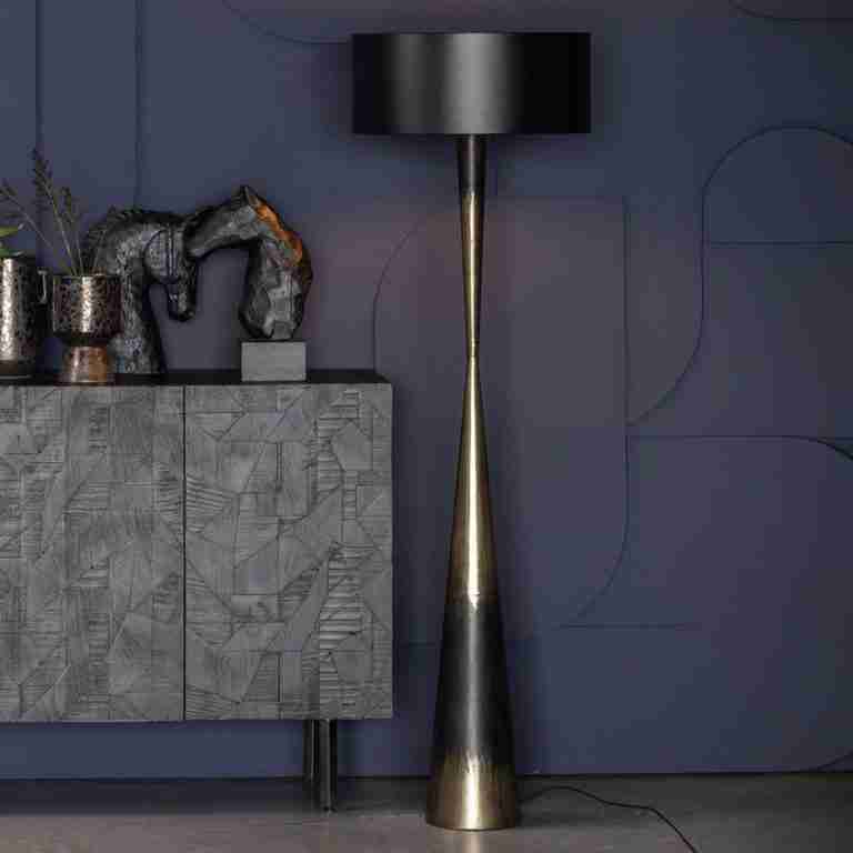 WOOOD Vloerlamp Blackout Too - Zwart - BePureHome