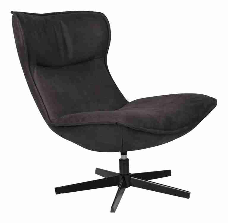 ZILT Draaifauteuil Belisama Lederlook - Antraciet