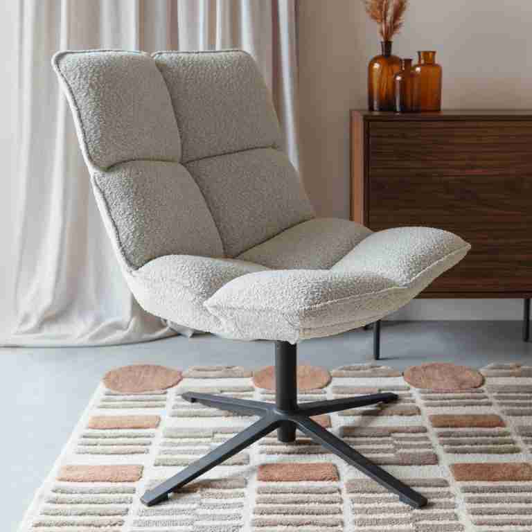 ZILT Draaifauteuil Cherly Bouclé - Beige