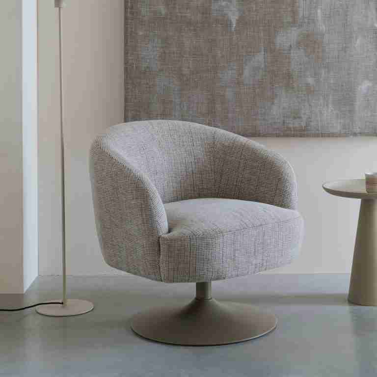 ZILT Draaifauteuil Sherra Geweven stof - Beige