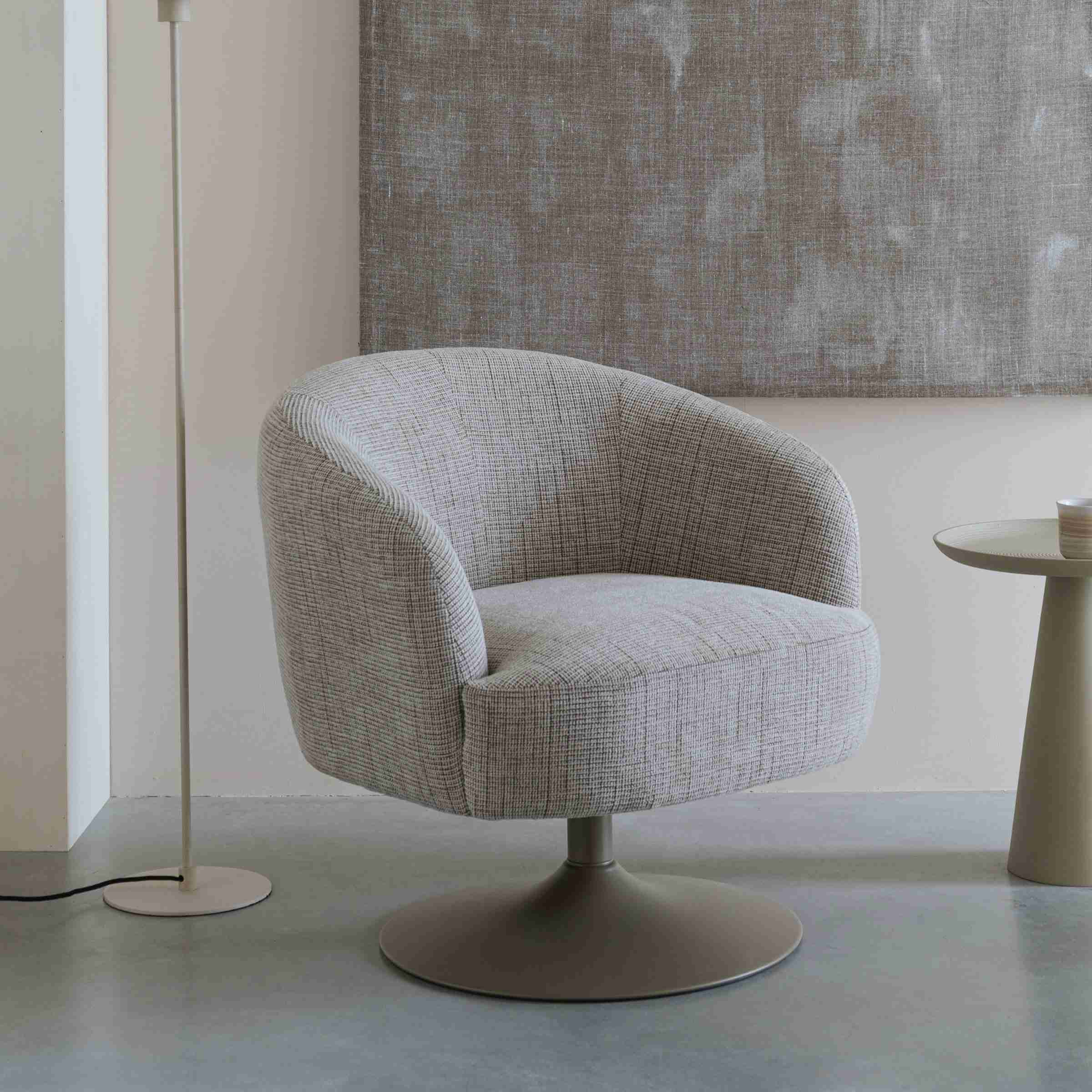 ZILT Draaifauteuil Sherra Geweven stof - Beige