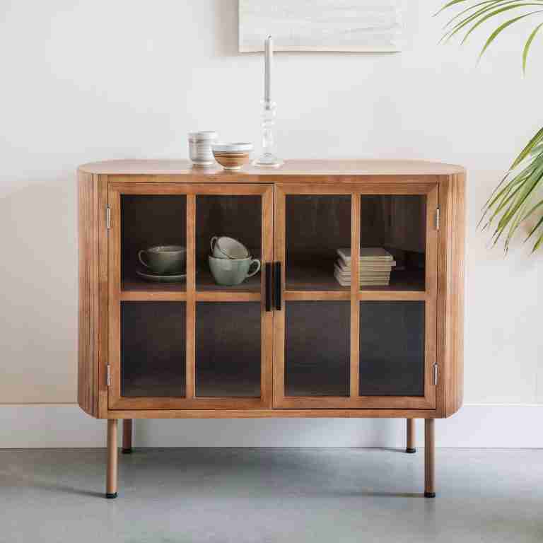 ZILT Dressoir Horacio Rubberhout, 100cm - Bruin