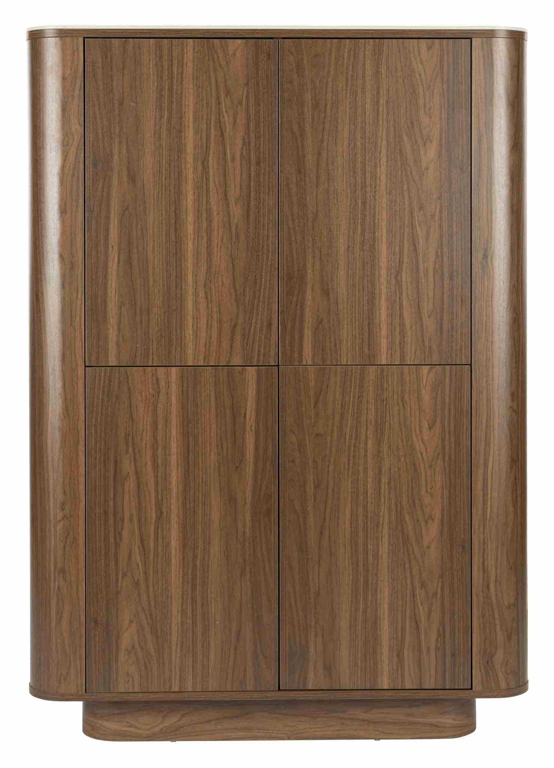 ZILT Opbergkast Nathen Walnoot en marmerlook, 140 x 100cm - Bruin