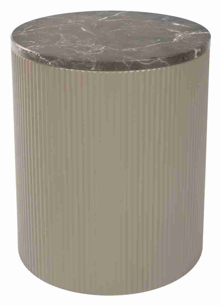 ZILT Ronde Bijzettafel Saquan Marmer, 35cm - Beige