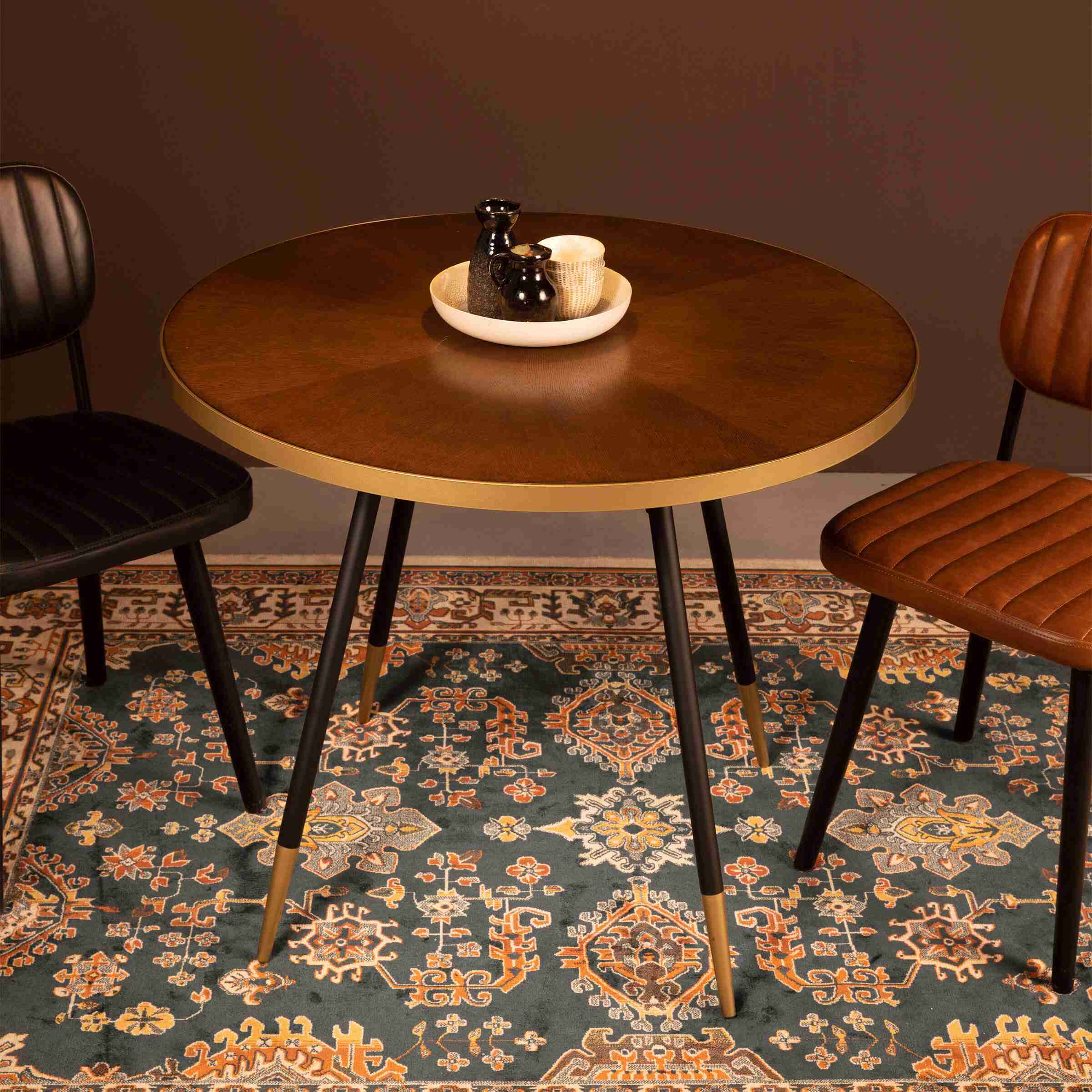 ZILT Ronde Bistrotafel Lili MDF, 90cm - Bruin