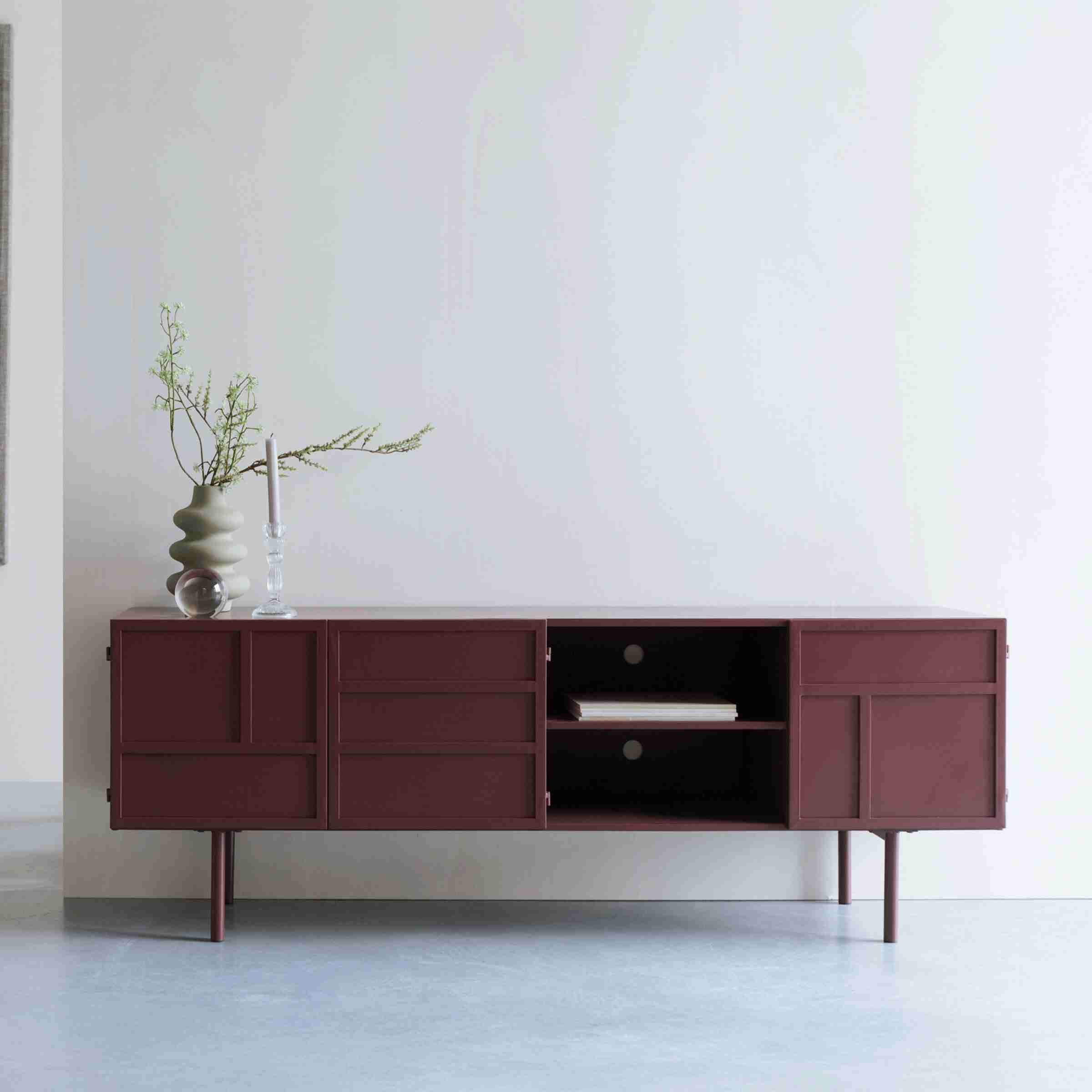 ZILT TV-meubel Chisholm 160cm - Rood