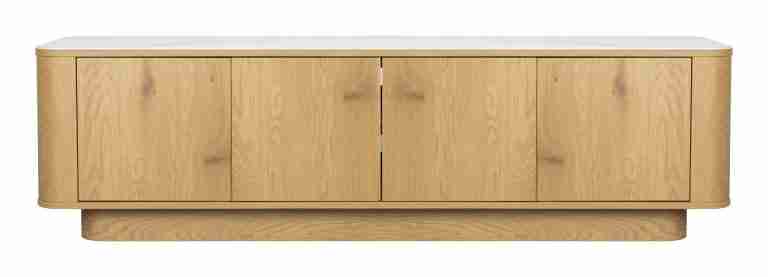 ZILT TV-meubel Nathen Eiken en marmerlook, 180cm - Naturel