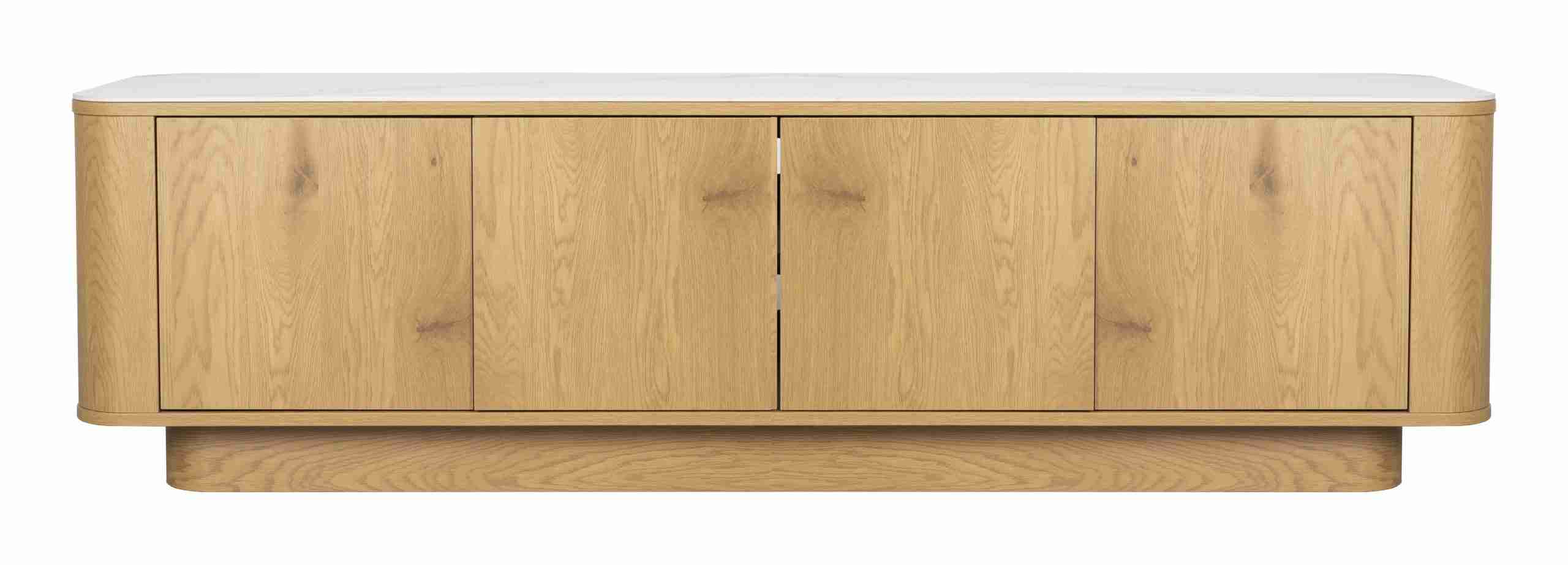 ZILT TV-meubel Nathen Eiken en marmerlook, 180cm - Naturel