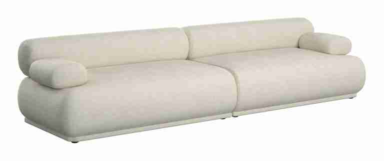 Zuiver 3-zits Bank Rembrandt 316cm, Ribstof - Beige