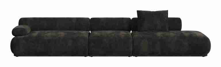 Zuiver 4,5-zits Bank Rembrandt 455cm, Links, Ribstof - Bruin