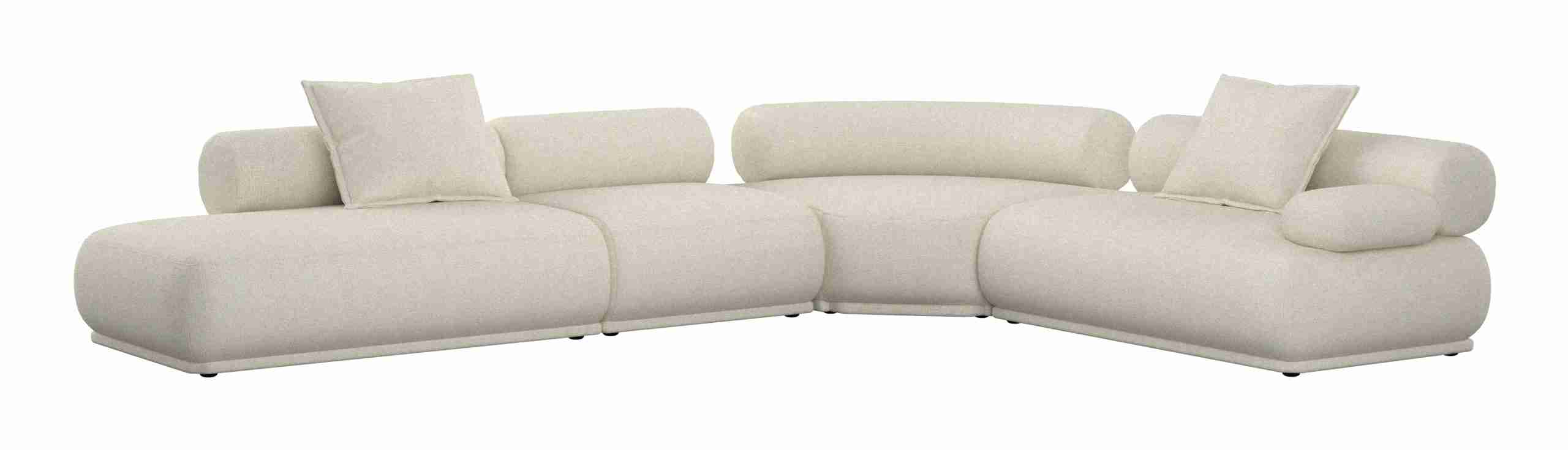 Zuiver 7,5-zits Hoekbank Rembrandt 594cm, Rechts, Ribstof - Beige