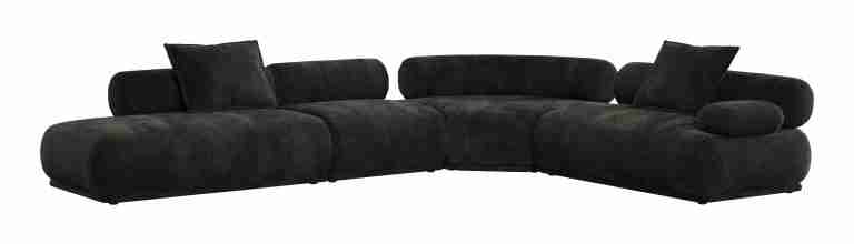 Zuiver 7,5-zits Hoekbank Rembrandt 594cm, Rechts, Ribstof - Bruin
