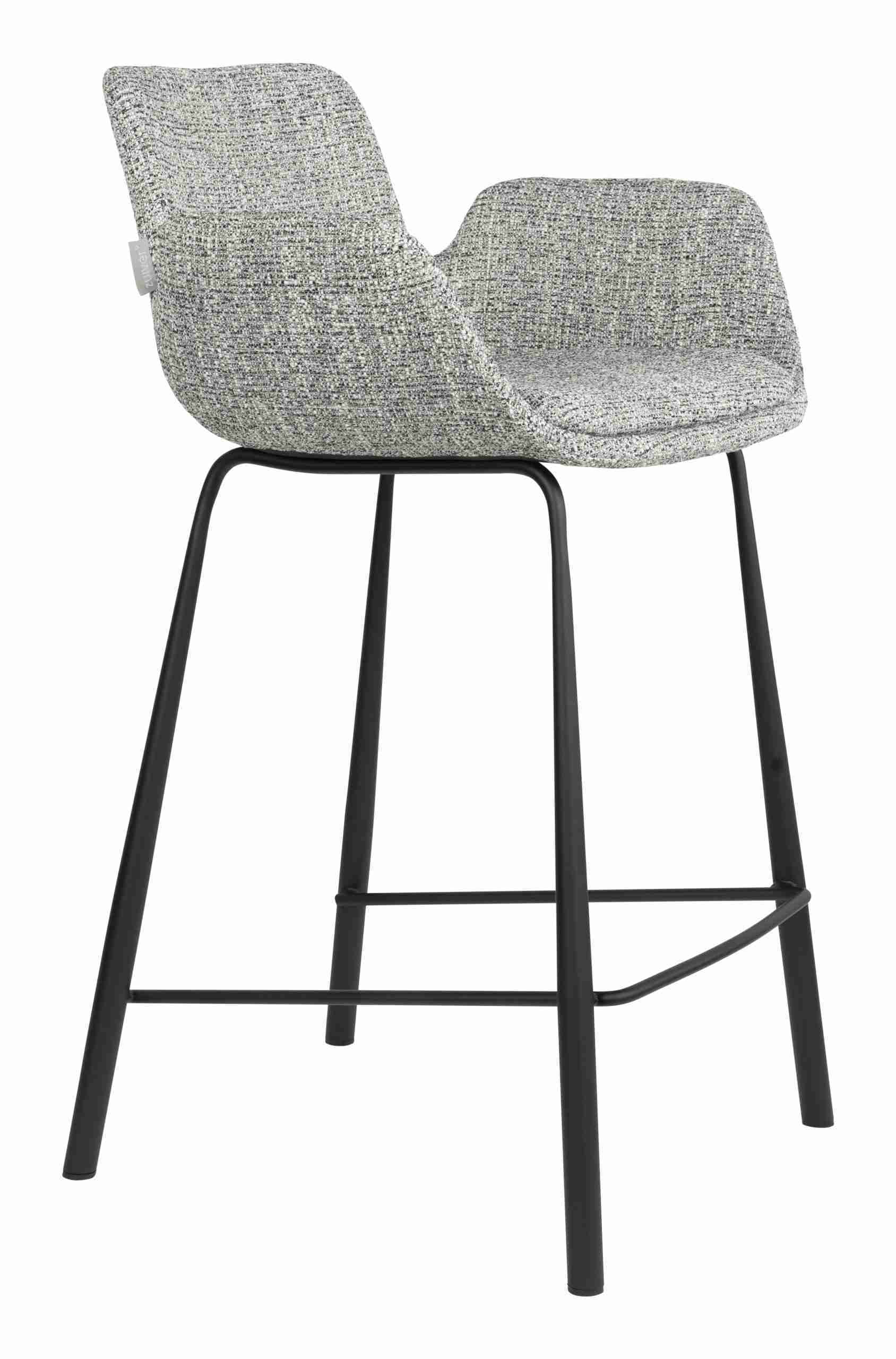 Zuiver Barkruk Brit Grof Bouclé - Grijs (zithoogte 67cm)