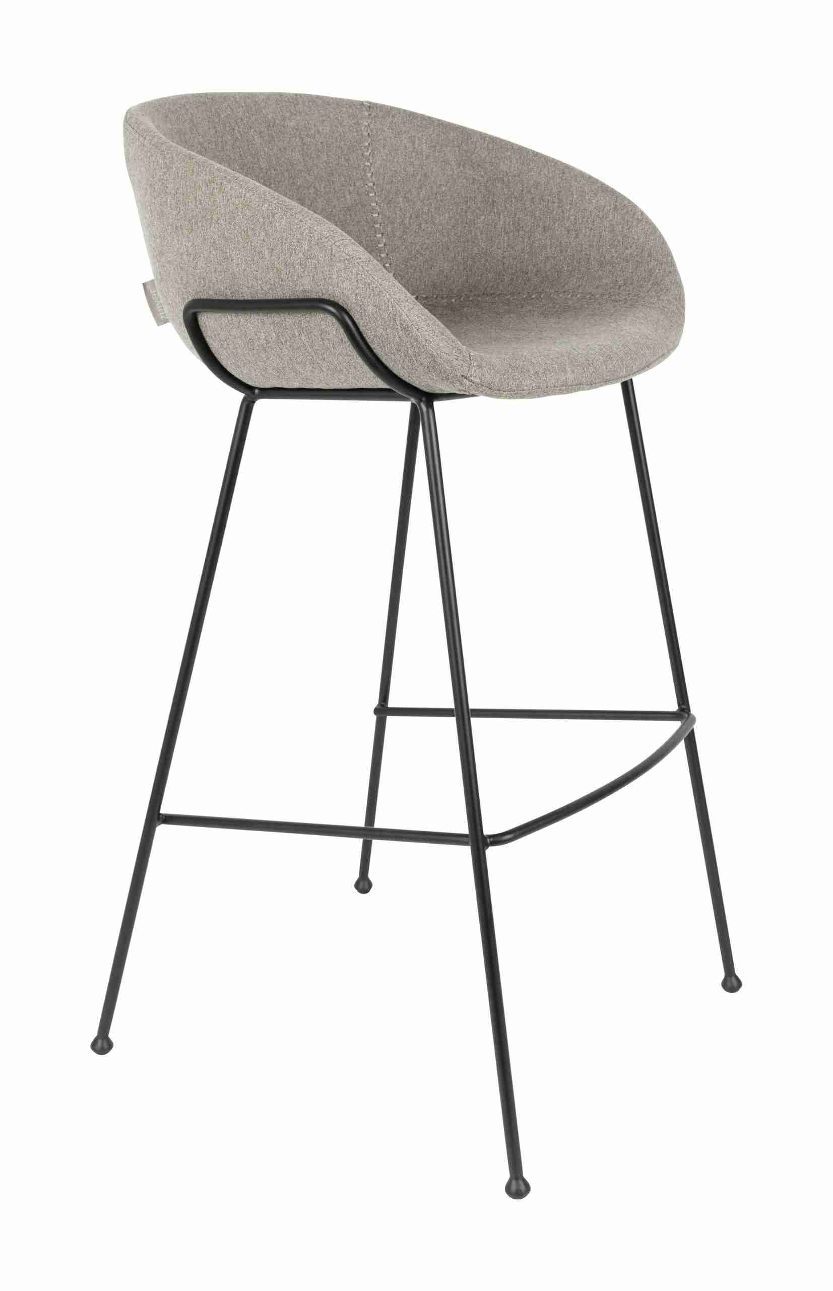 Zuiver Barkruk Feston Stof - Grijs (zithoogte 76cm)