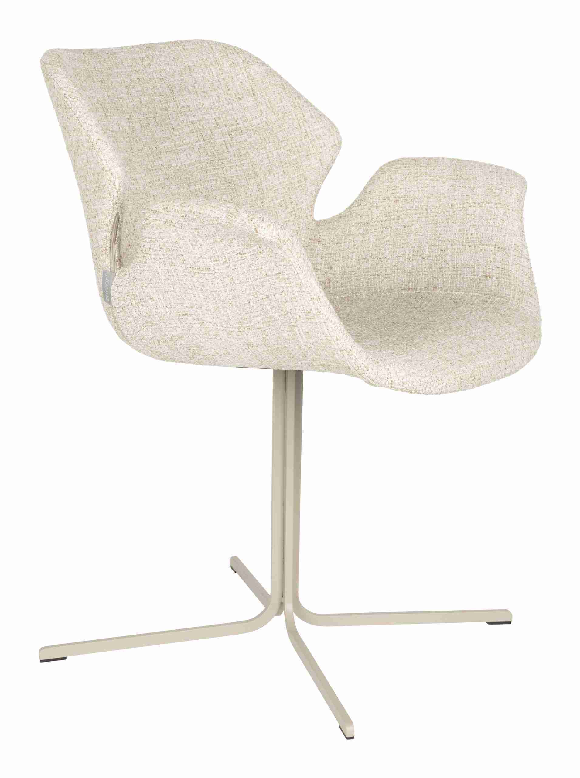 Zuiver Draaibare Eetkamerstoel Nikki Geweven stof - Beige