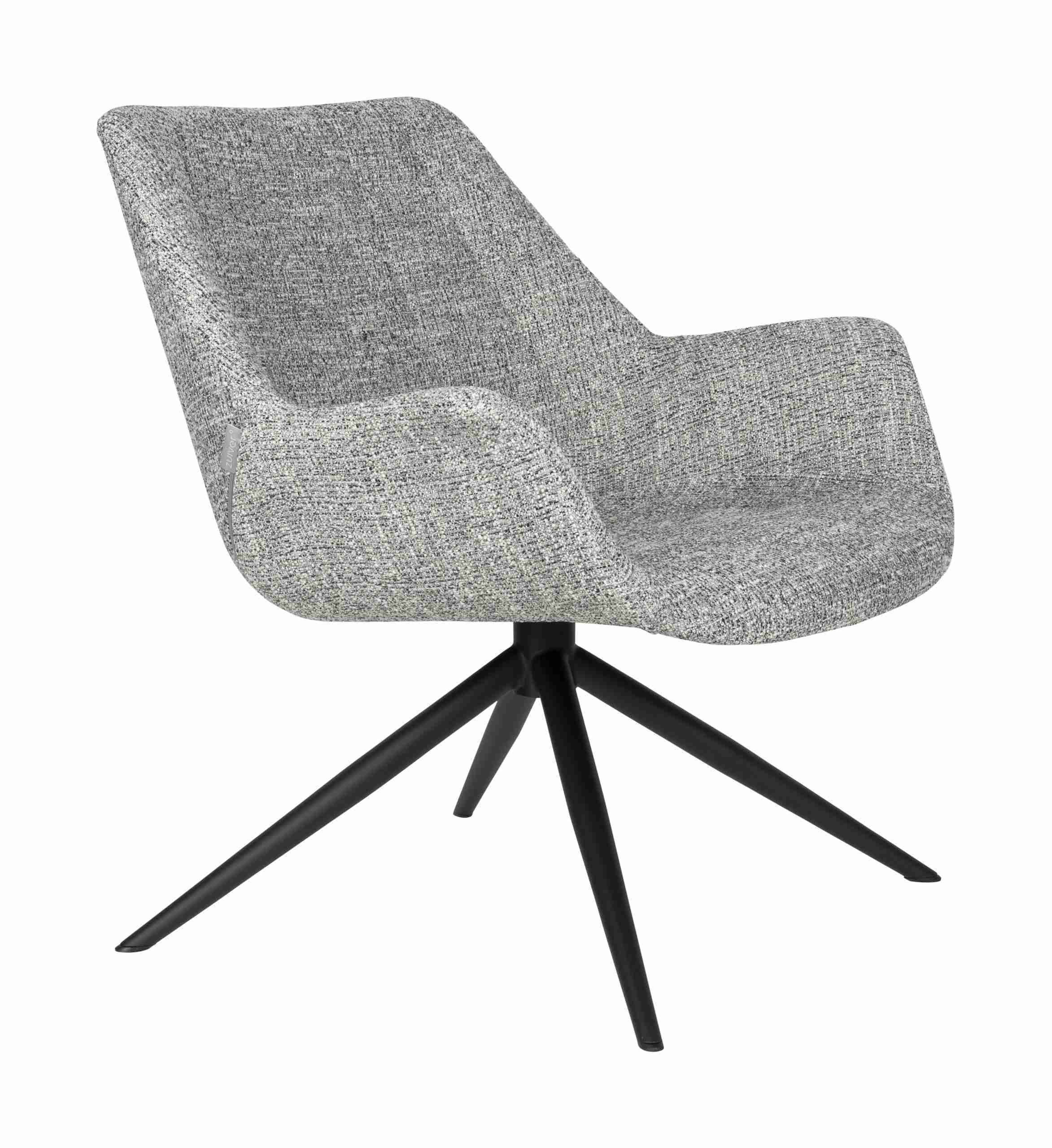 Zuiver Draaifauteuil Doulton Geweven stof - Grijs