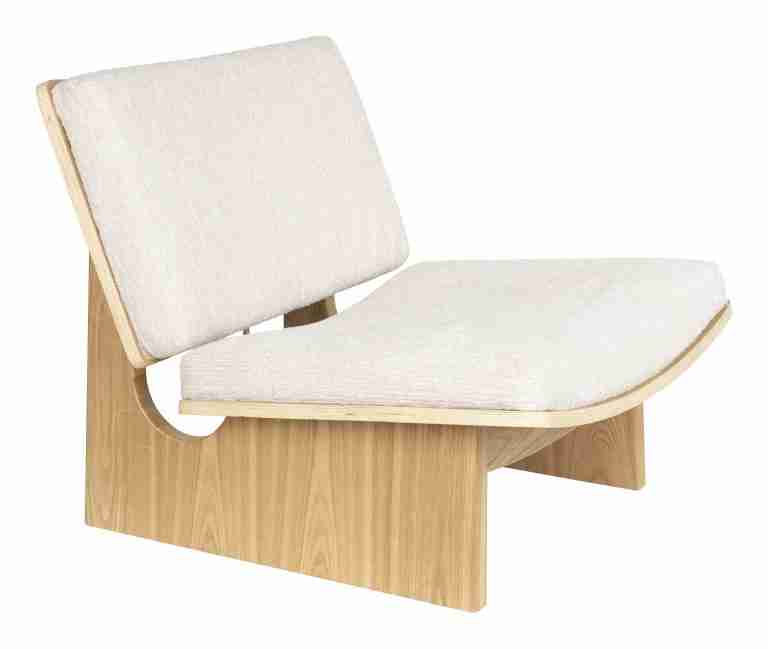 Zuiver Fauteuil Volana Chenille en hout - Beige