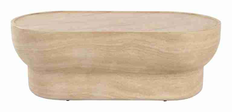 Zuiver Ovale Salontafel Noble Travertinlook, 100 x 50cm - Beige - Ovaal