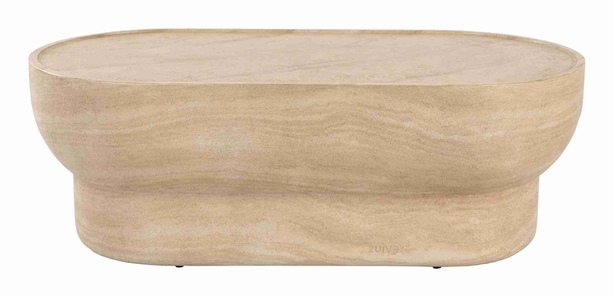 Zuiver Ovale Salontafel Noble Travertinlook, 100 x 50cm - Beige - Ovaal
