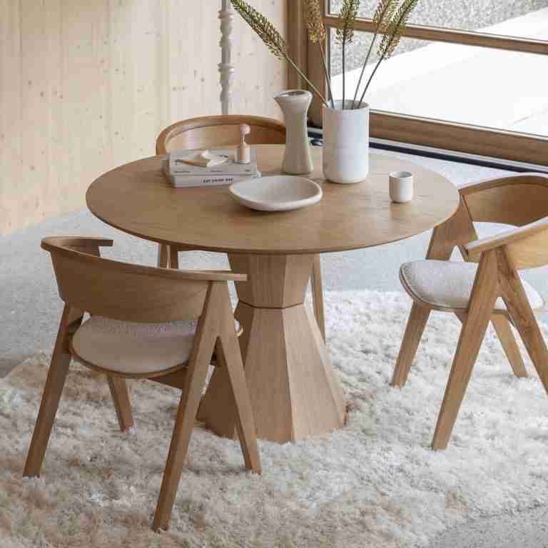 Zuiver Ronde Eettafel Lotus Eikenhout, 120cm - Bruin