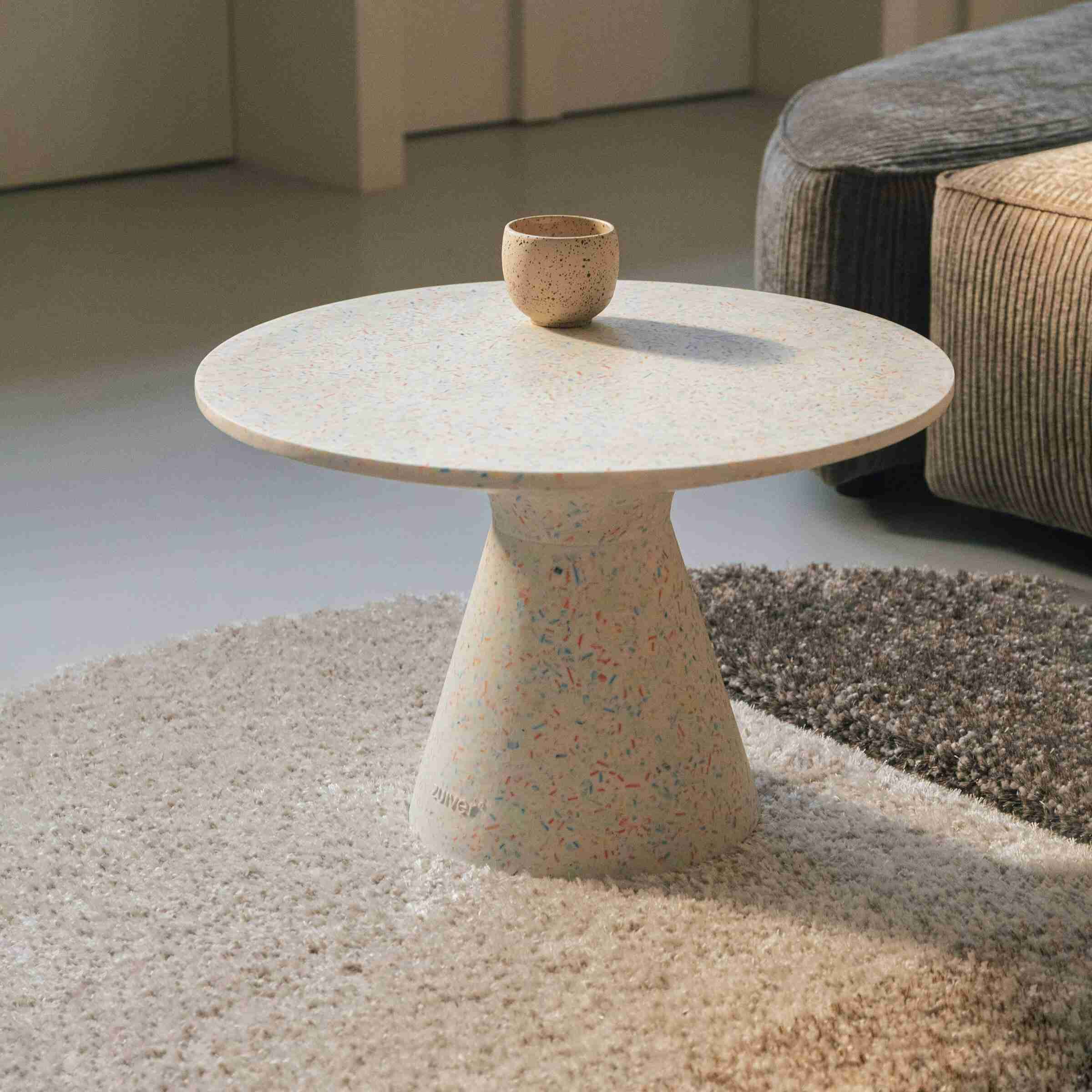 Zuiver Ronde Salontafel Victoria Terrazzo, 50cm - Wit
