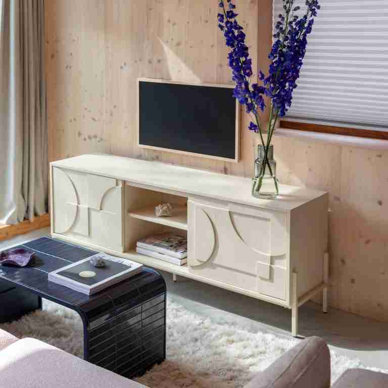 Zuiver TV-meubel Faces Eikenhout, 160cm - Beige