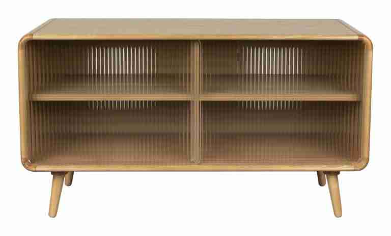 Zuiver TV-meubel Rise Eikenlook en glas, 100cm - Naturel