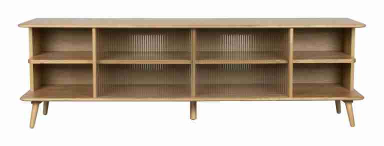 Zuiver TV-meubel Rise Eikenlook en glas, 180cm - Naturel
