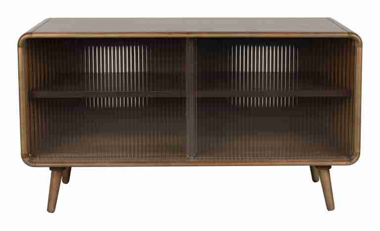 Zuiver TV-meubel Rise Walnootlook en glas, 100cm - Bruin