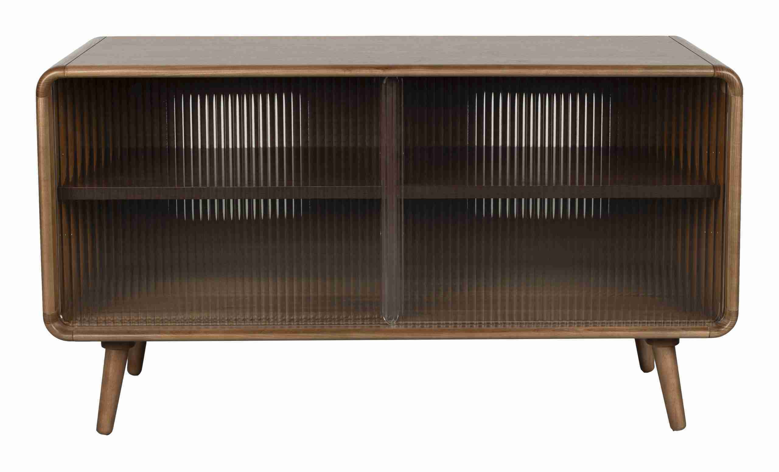 Zuiver TV-meubel Rise Walnootlook en glas, 100cm - Bruin