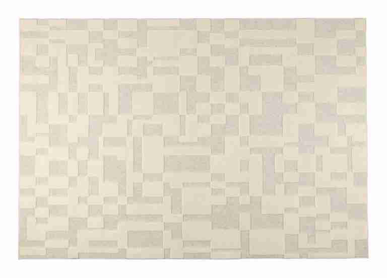 Zuiver Vloerkleed Bricks Wol, 160 x 230cm - Grijs/Beige