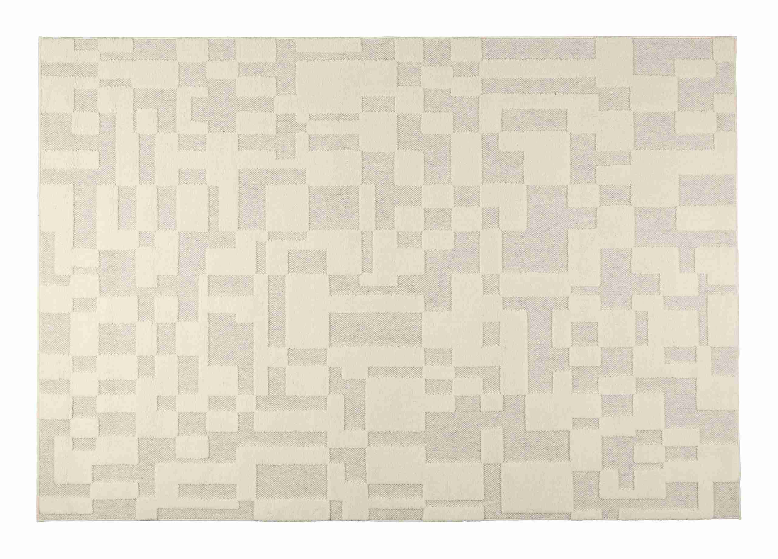 Zuiver Vloerkleed Bricks Wol, 160 x 230cm - Grijs/Beige