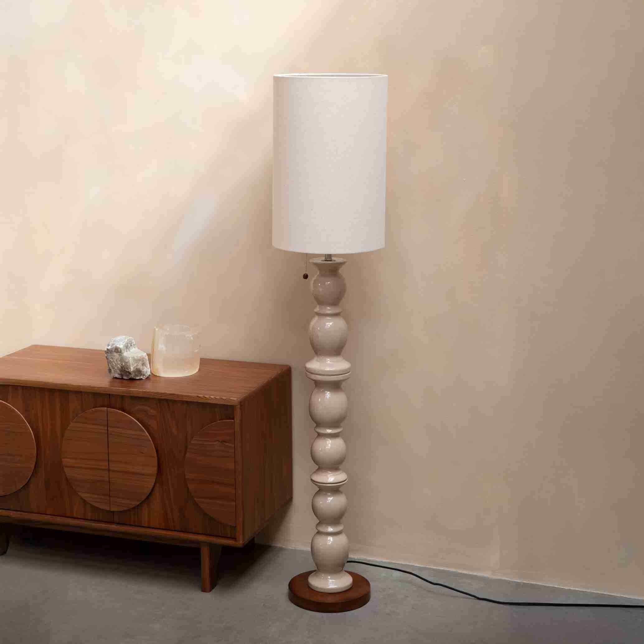 Zuiver Vloerlamp Brew Keramiek en linnen, 145cm - Beige