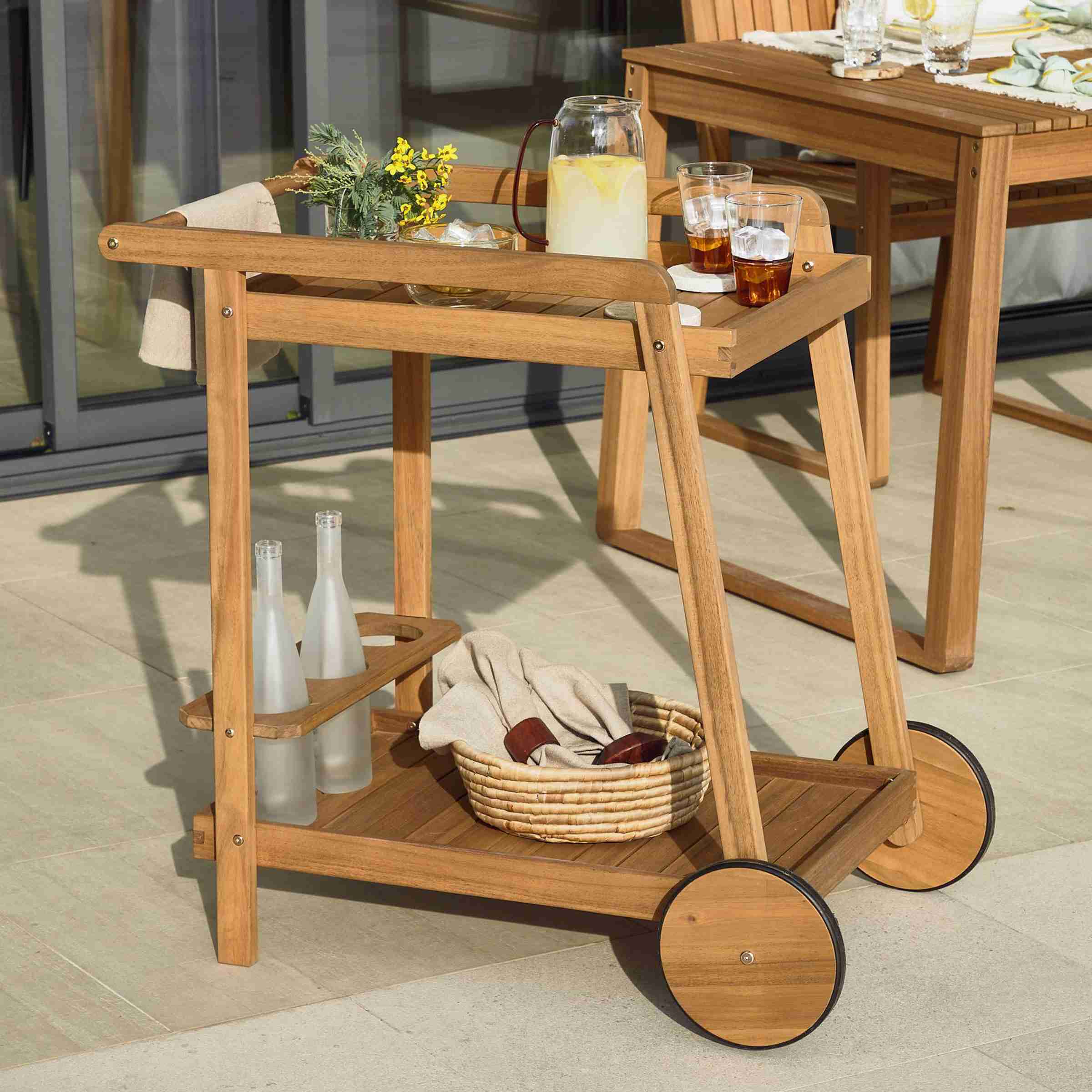 Kave Home Bijzettafel/Trolley Felisa 55 x 73cm - Naturel