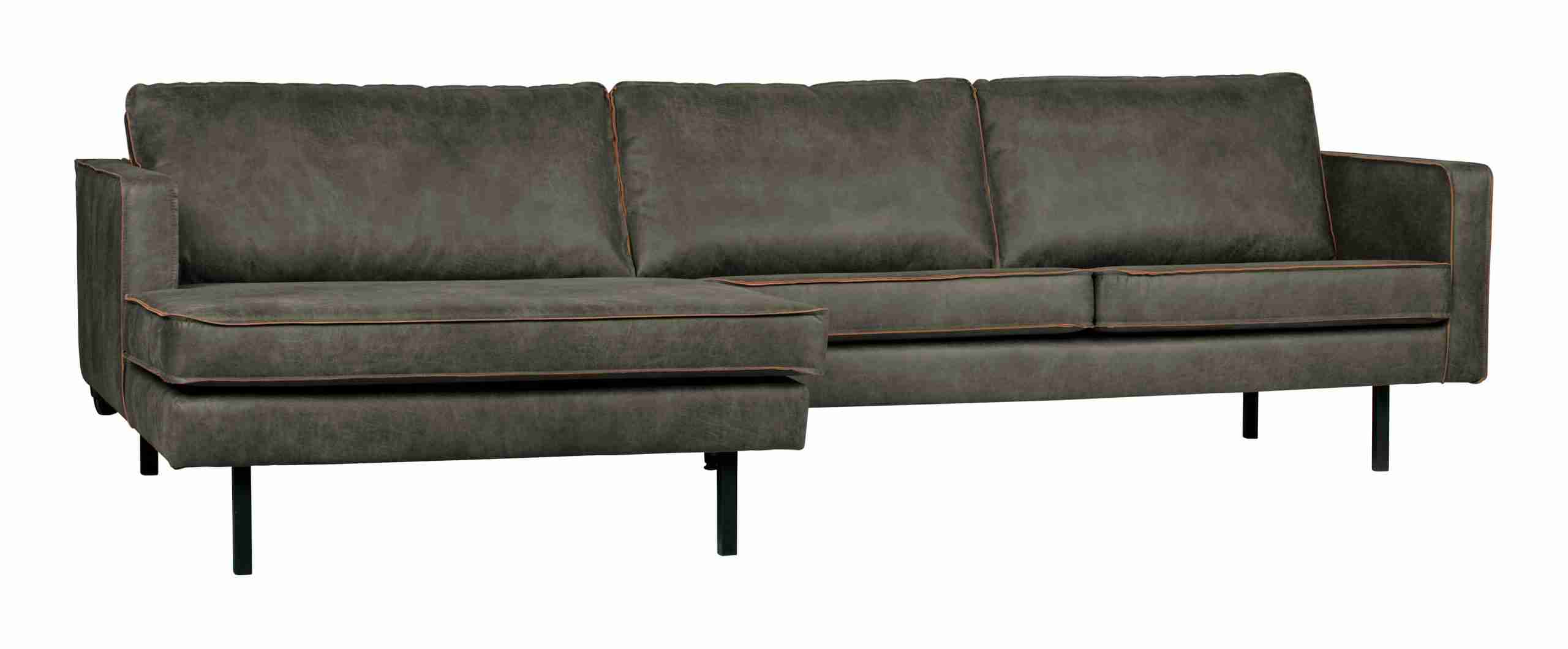 WOOOD Loungebank Rodeo Links, Eco Leder - Legergroen - BePureHome