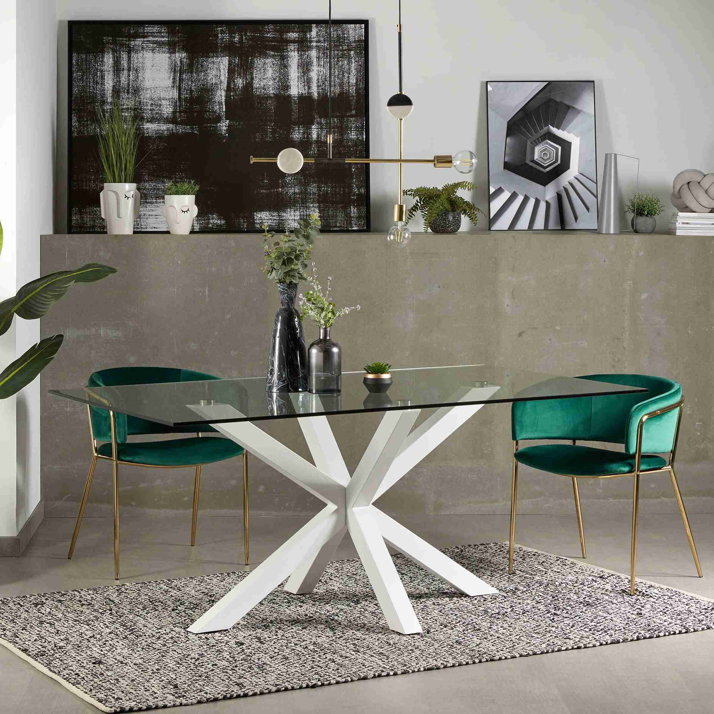 Kave Home Eettafel 'Argo' wit, 180 x 100cm