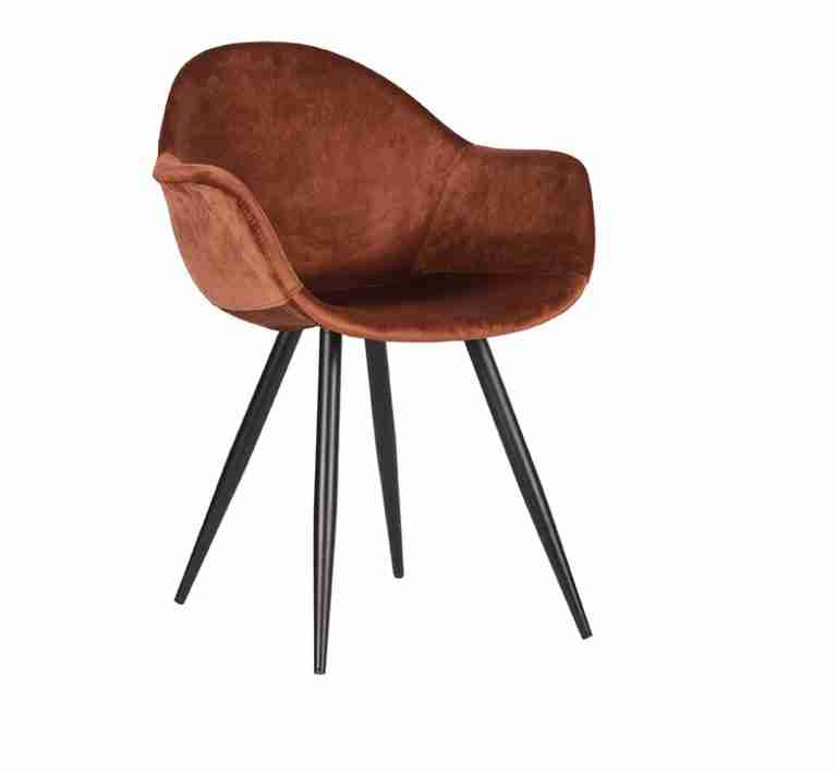 LABEL51 Eetkamerstoel 'Forli', Velvet, kleur Roest