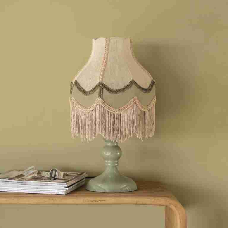 By-Boo Tafellamp Fringaloo Katoen en jute - Groen