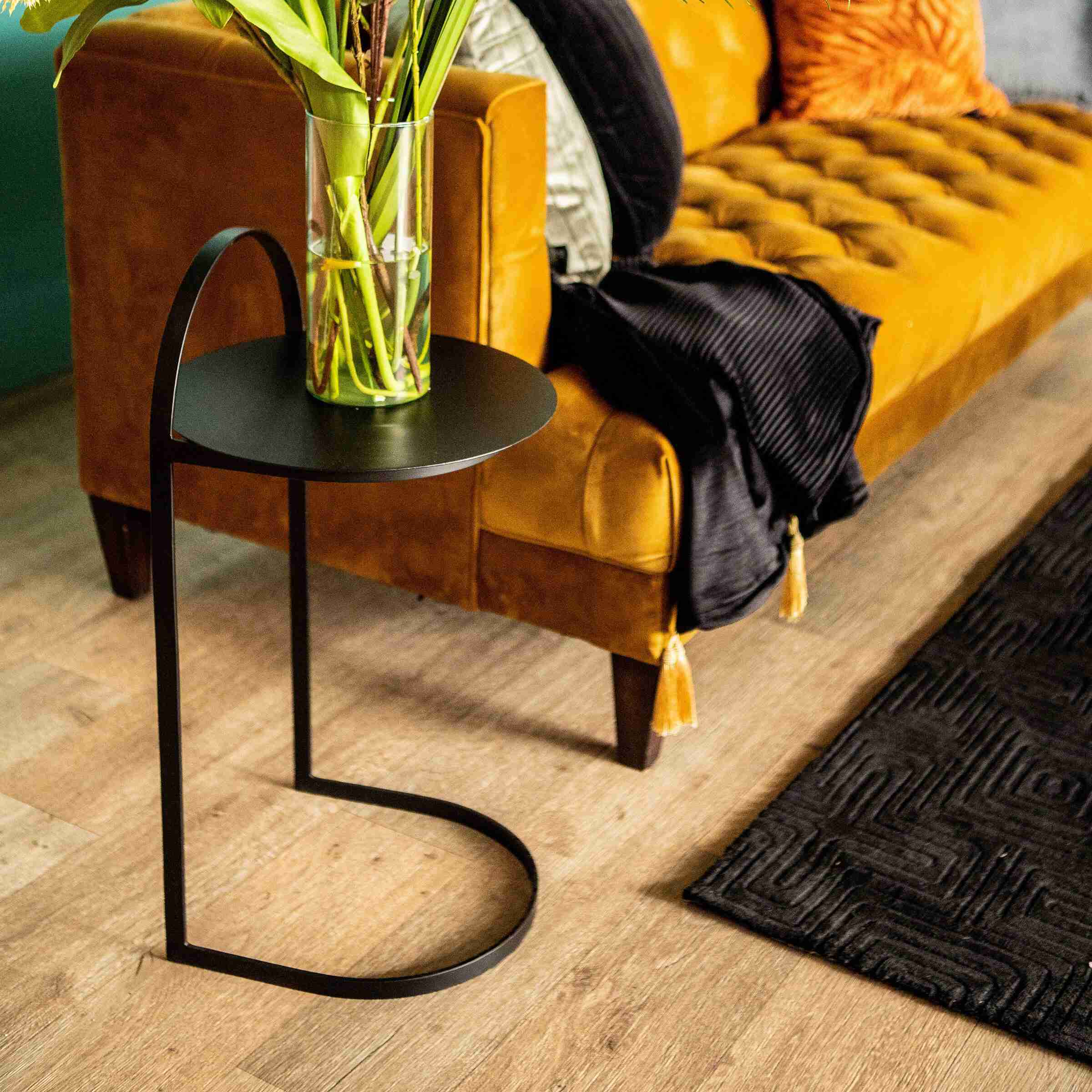 By-Boo Bijzettafel 'Garcon' kleur Zwart, 35cm