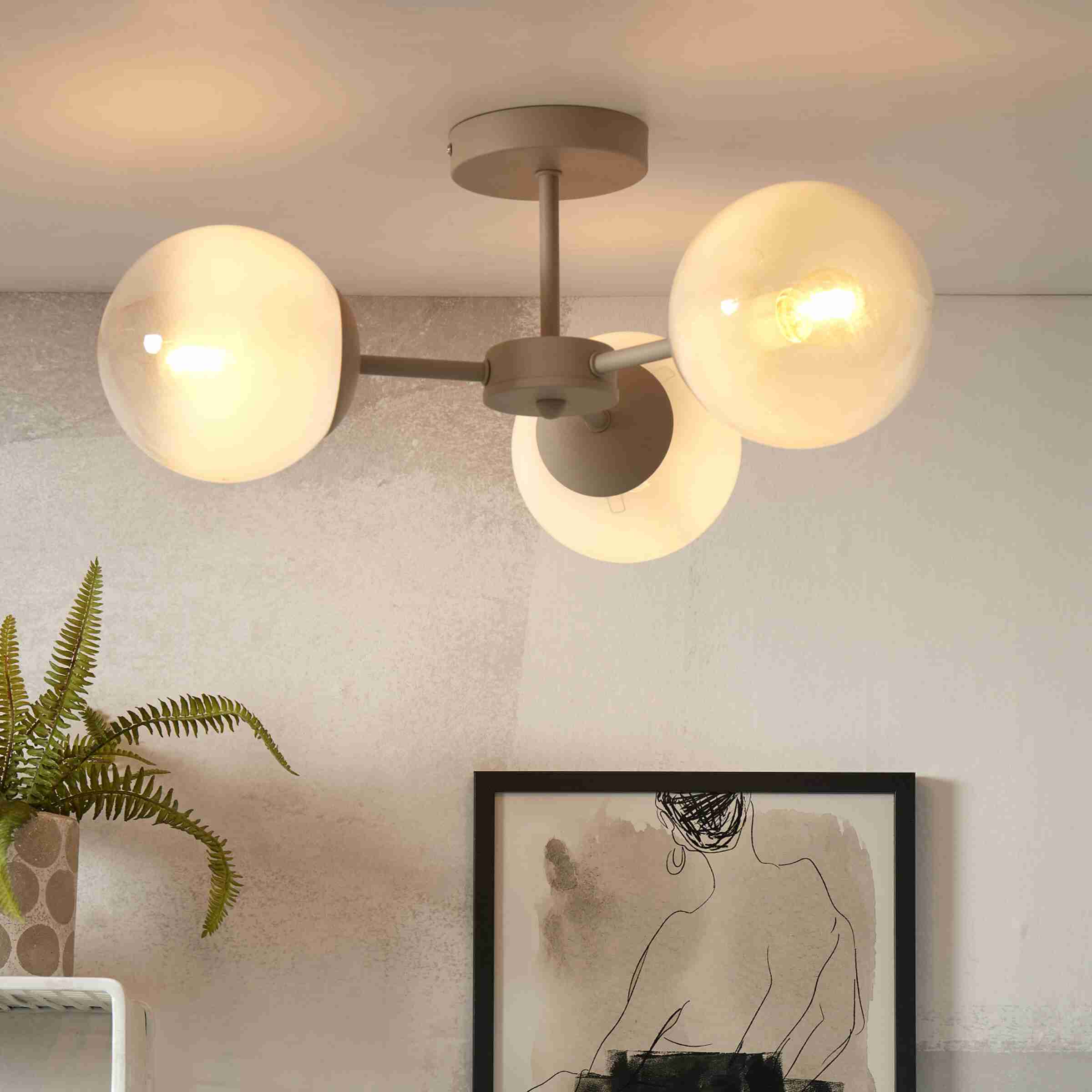 its about RoMi Plafondlamp Aspen 3-lamps - Wit