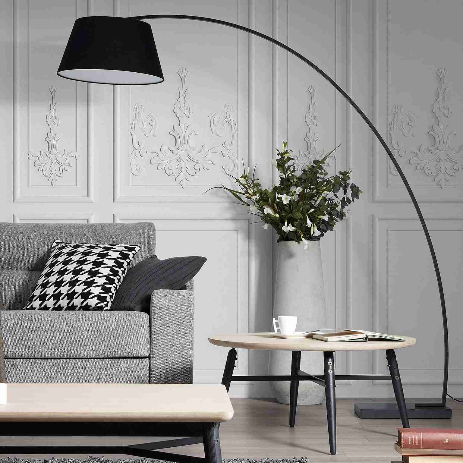Kave Home Vloerlamp 'Juhe' kleur Zwart