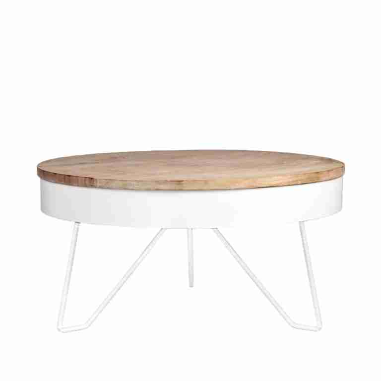 LABEL51 salontafel 'Saran' 80x80x43 cm, kleur Wit