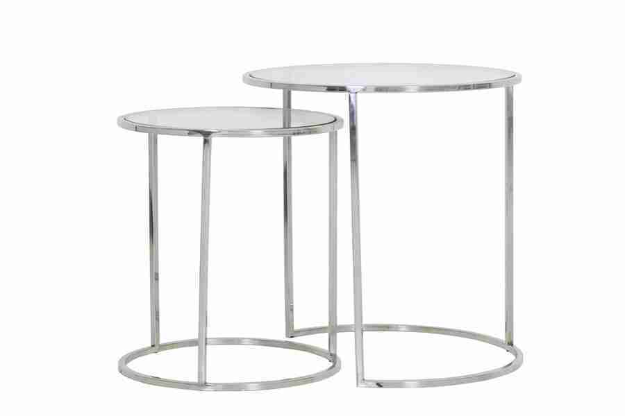 Light & Living Bijzettafel 'Duarte' Set van 2 stuks, kleur Zilver