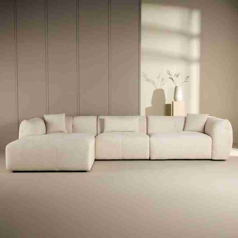 Nohr Loungebank Shenicka Chenille, 335cm - Beige