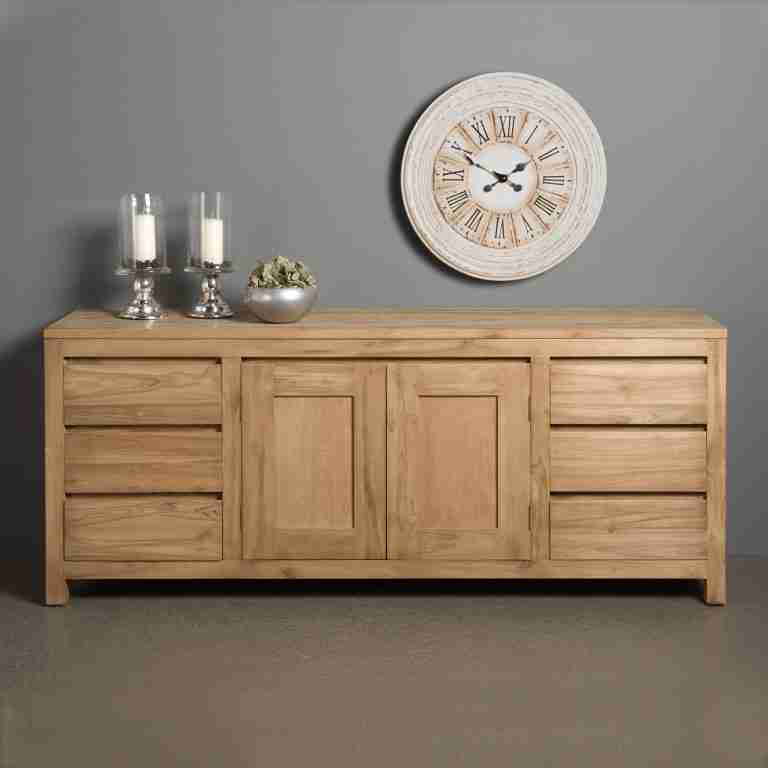 Tower Living Dressoir 'Corona' Teak met 2 deuren en 6 laden