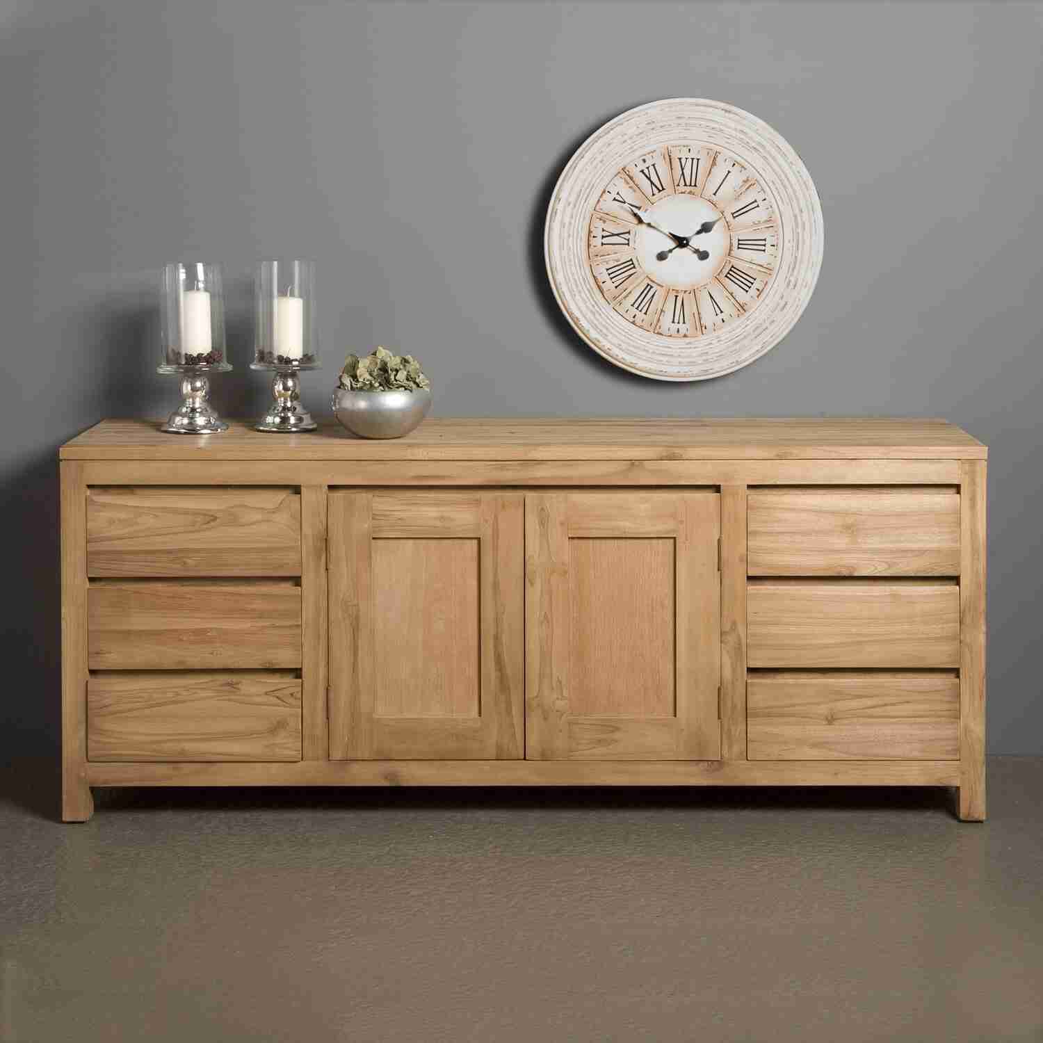 Tower Living Dressoir 'Corona' Teak met 2 deuren en 6 laden